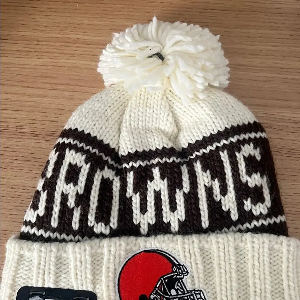 New-Era Womens NFL Cleveland Browns Pom Pom Beanie